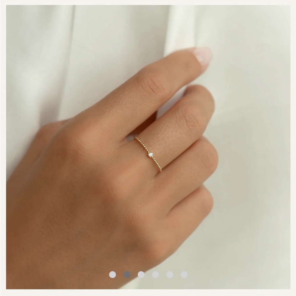 Dainty 14k yellow gold ring with Diamond Accent- size 5